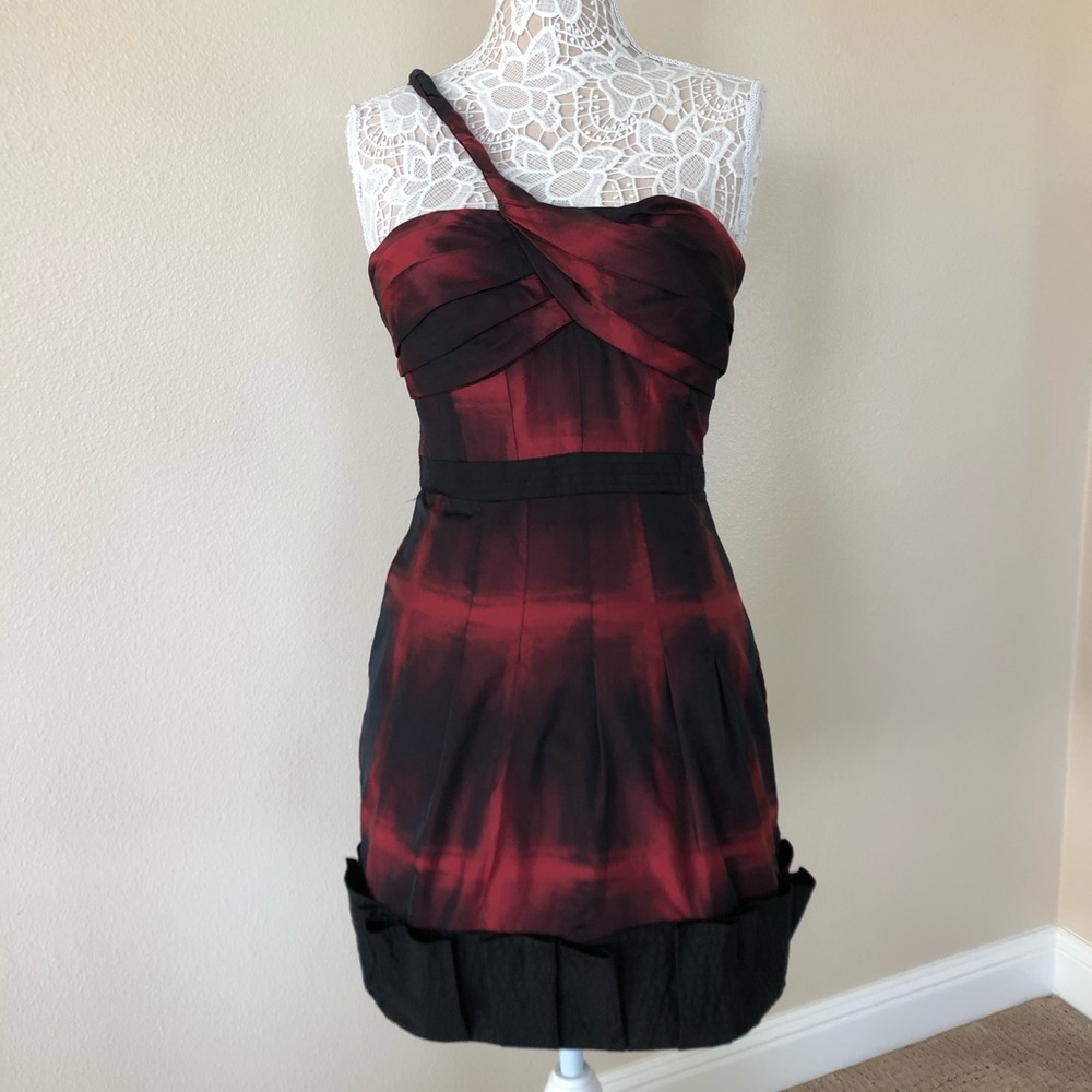 BCBG Woven Taffeta One Strap Cocktail Dress US 8